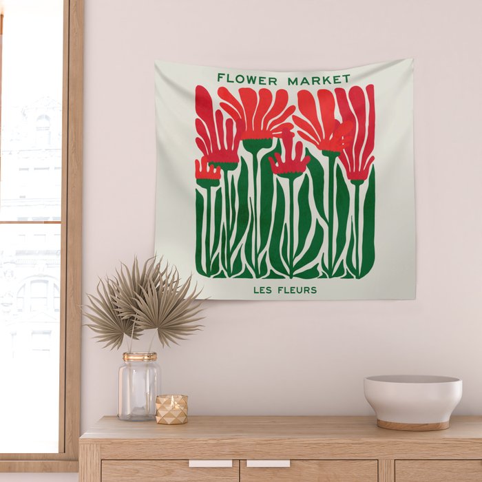 Nerine Lily: Les Fleurs | Flower Market 02 | Spring Summer 23 Wall Tapestry Gallery Image 2