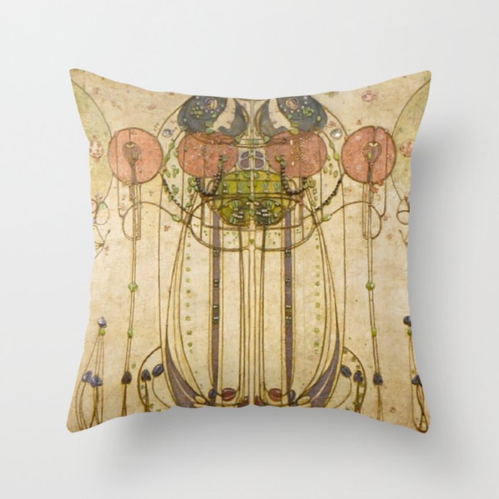 Charles Rennie Mackintosh , The Wassail  Throw Pillow Gallery Image 6