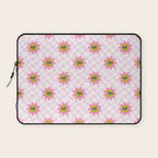 Funny retro flower cartoon checkered pattern Laptop Sleeve Gallery Image 1