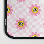 Funny retro flower cartoon checkered pattern Laptop Sleeve Gallery Image 3