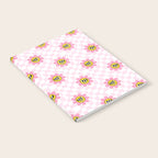 Funny retro flower cartoon checkered pattern Notebook Gallery Image 2