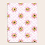 Funny retro flower cartoon checkered pattern Notebook Gallery Image 4