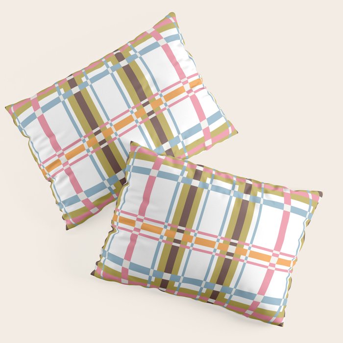 Bold Crosshatch Colorful Pillow Sham Gallery Image 1