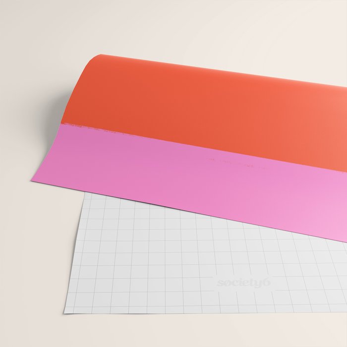 Sunset, Pink and Orange, Painterly, Freehand, Stripes Wrapping Paper Gallery Image 2