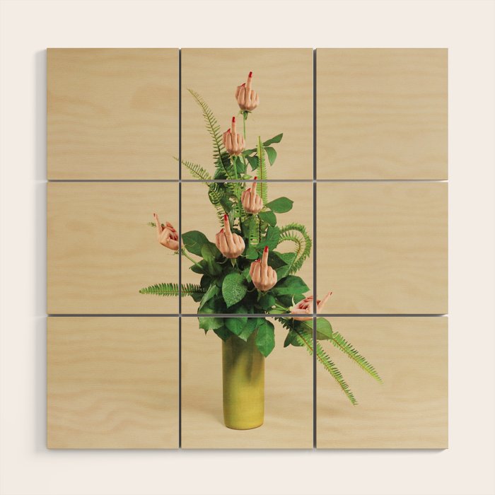 F U Bouquet - Rude Plant / Middle finger Wood Wall Art Gallery Image 1