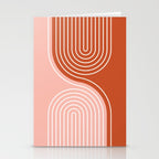Geometric Lines in Terracotta Rose Gold 19 (Rainbow and Lines Abstraction) Stationery Card Gallery Image 2