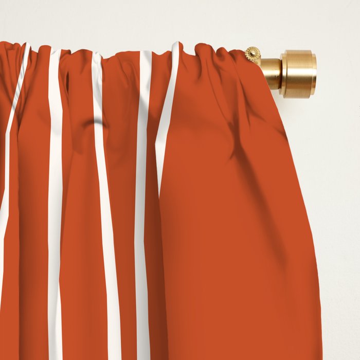 Geometric Lines in Terracotta Rose Gold 19 (Rainbow and Lines Abstraction) Window Curtain Gallery Image 2