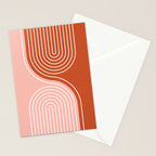 Geometric Lines in Terracotta Rose Gold 19 (Rainbow and Lines Abstraction) Stationery Card Gallery Image 2