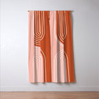 Geometric Lines in Terracotta Rose Gold 19 (Rainbow and Lines Abstraction) Window Curtain Gallery Image 3