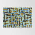 Simple Hand-cut Pattern #5 / Blue & Brown Rug Gallery Image 2