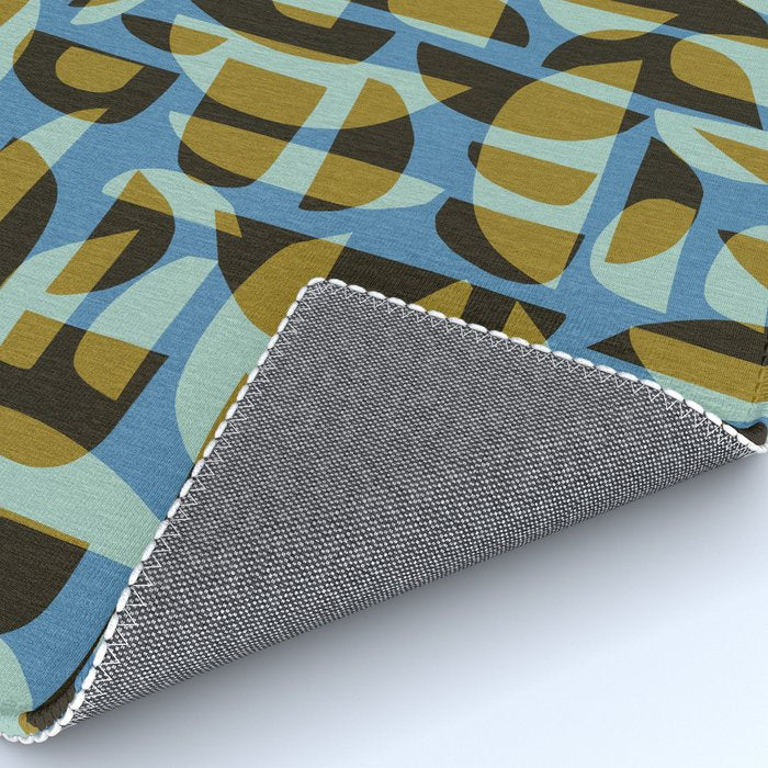 Simple Hand-cut Pattern #5 / Blue & Brown Rug Gallery Image 4