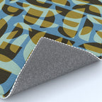 Simple Hand-cut Pattern #5 / Blue & Brown Rug Gallery Image 4