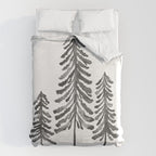 Pine Trees - Black Ink Duvet Cover Gallery Image 6