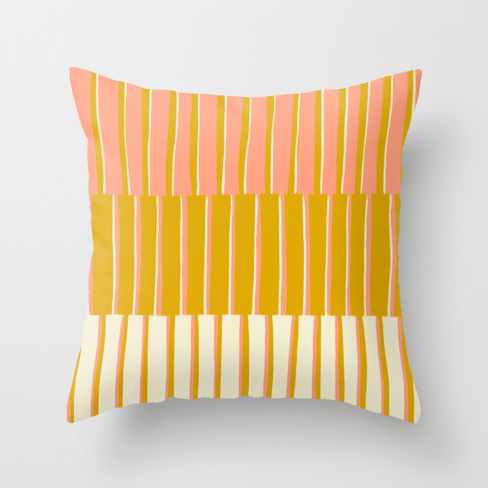 Peach, Tulip & Cream | PATTERN 09: The Retro Edition Throw Pillow Gallery Image 1