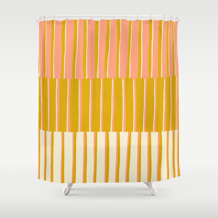 Peach, Tulip & Cream | PATTERN 09: The Retro Edition Shower Curtain Gallery Image 1