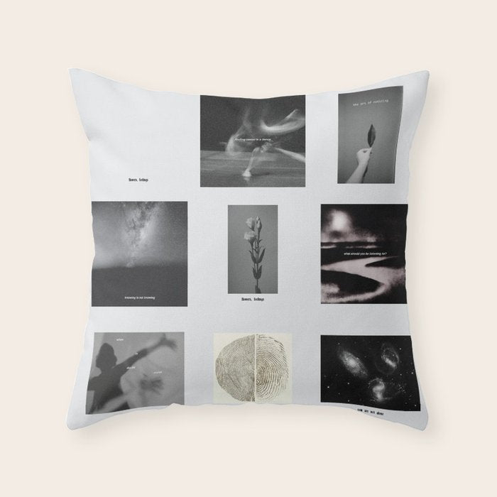thinking about ways to stay human Throw Pillow Gallery Image 6