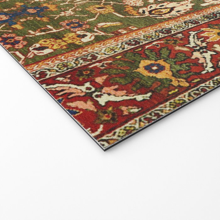 Antique Copper Green Abrashed Persian Rug Print Welcome Mat Gallery Image 2