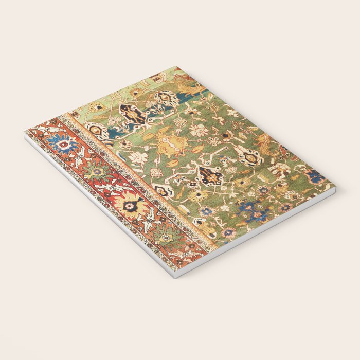 Antique Copper Green Abrashed Persian Rug Print Notebook Gallery Image 3