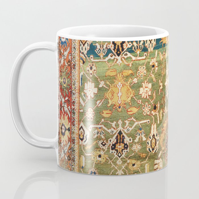 Antique Copper Green Abrashed Persian Rug Print Coffee Mug Gallery Image 3