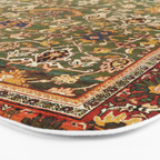 Antique Copper Green Abrashed Persian Rug Print Bath Mat Gallery Image 3