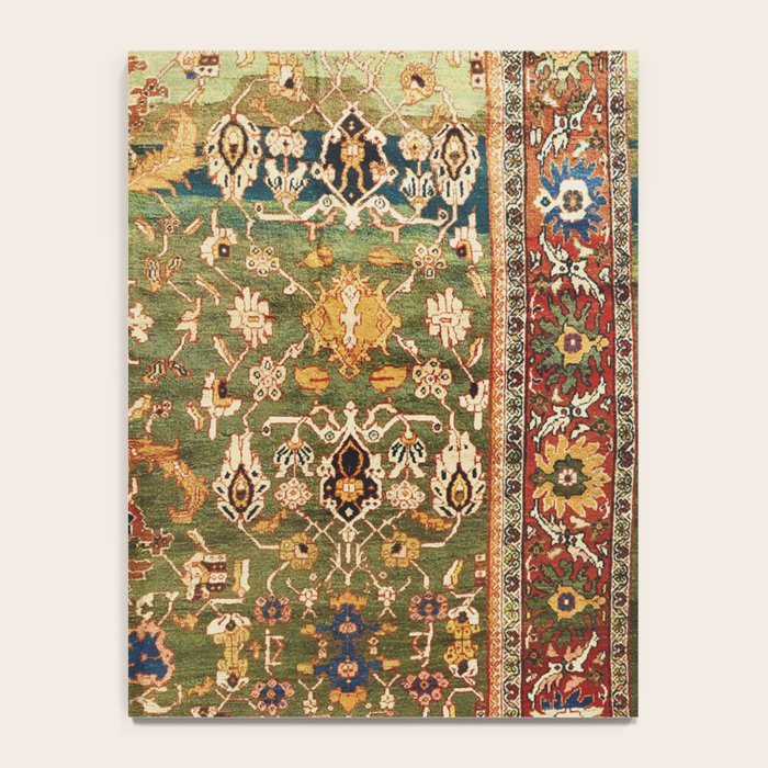 Antique Copper Green Abrashed Persian Rug Print Notebook Gallery Image 4