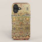 Antique Copper Green Abrashed Persian Rug Print iPhone Case Gallery Image 1