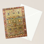 Antique Copper Green Abrashed Persian Rug Print Stationery Card Gallery Image 2