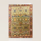 Antique Copper Green Abrashed Persian Rug Print Stationery Card Gallery Image 2