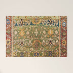 Antique Copper Green Abrashed Persian Rug Print Welcome Mat Gallery Image 1