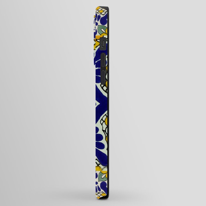 talavera mexican tile in yellow and blu iPhone Case Gallery Image 2