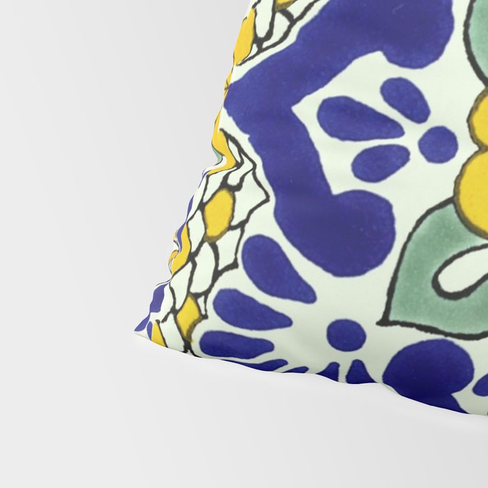talavera mexican tile in yellow and blu Pillow Sham Gallery Image 4