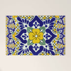 talavera mexican tile in yellow and blu Welcome Mat Gallery Image 1
