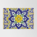 talavera mexican tile in yellow and blu Rug Gallery Image 2