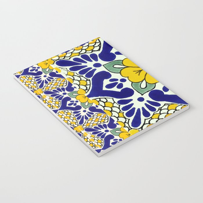 talavera mexican tile in yellow and blu Notebook Gallery Image 3