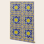 talavera mexican tile in yellow and blu Wallpaper Gallery Image 2