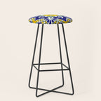 talavera mexican tile in yellow and blu Stool Gallery Image 1
