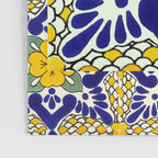 talavera mexican tile in yellow and blu Poster Gallery Image 3