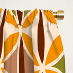 Retro 70s yellow brown ovals grid Window Curtain Gallery Image 2