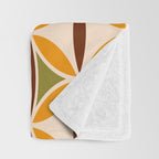 Retro 70s yellow brown ovals grid Throw Blanket Gallery Image 3