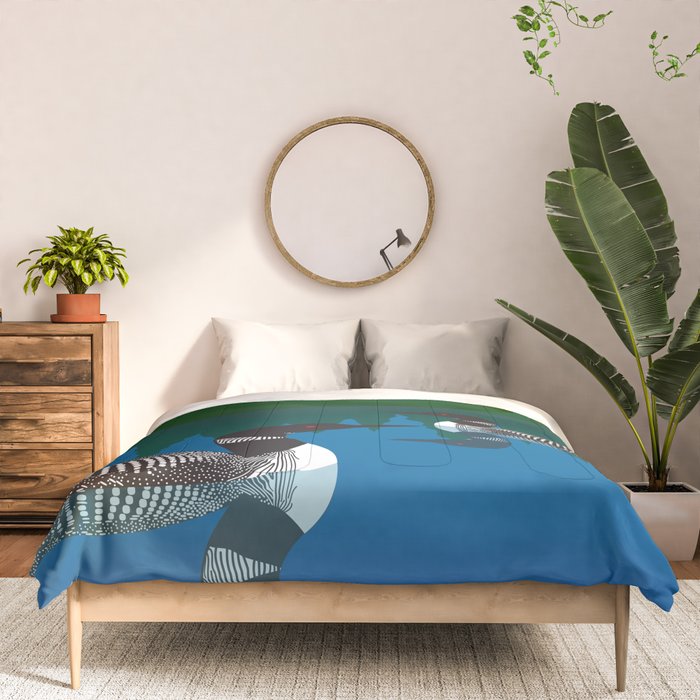 Loons in a Woodland Lake Comforter Gallery Image 3