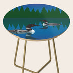 Loons in a Woodland Lake Side Table Gallery Image 2