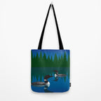 Loons in a Woodland Lake Tote Bag Gallery Image 2