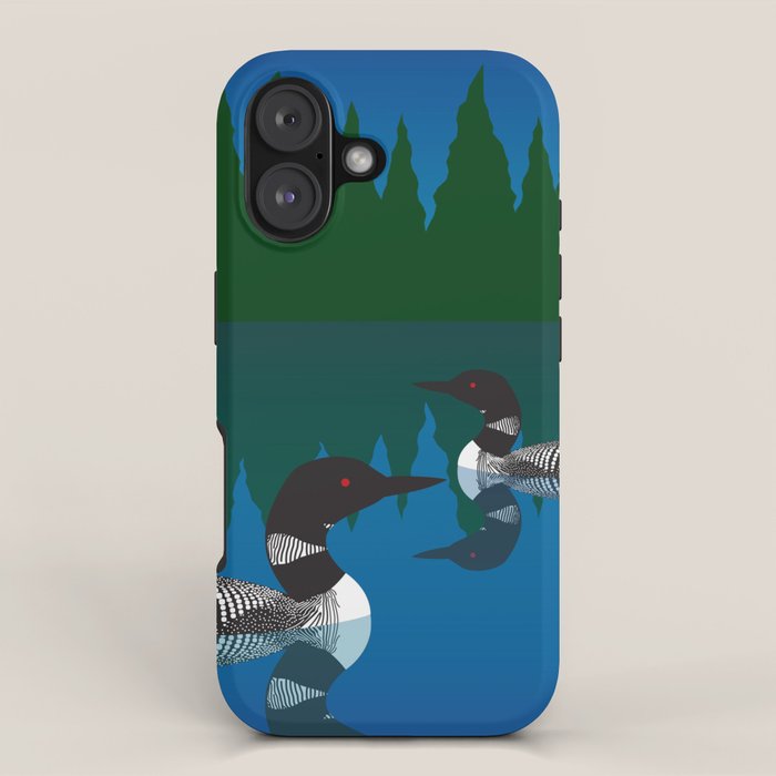 Loons in a Woodland Lake iPhone Case Gallery Image 1