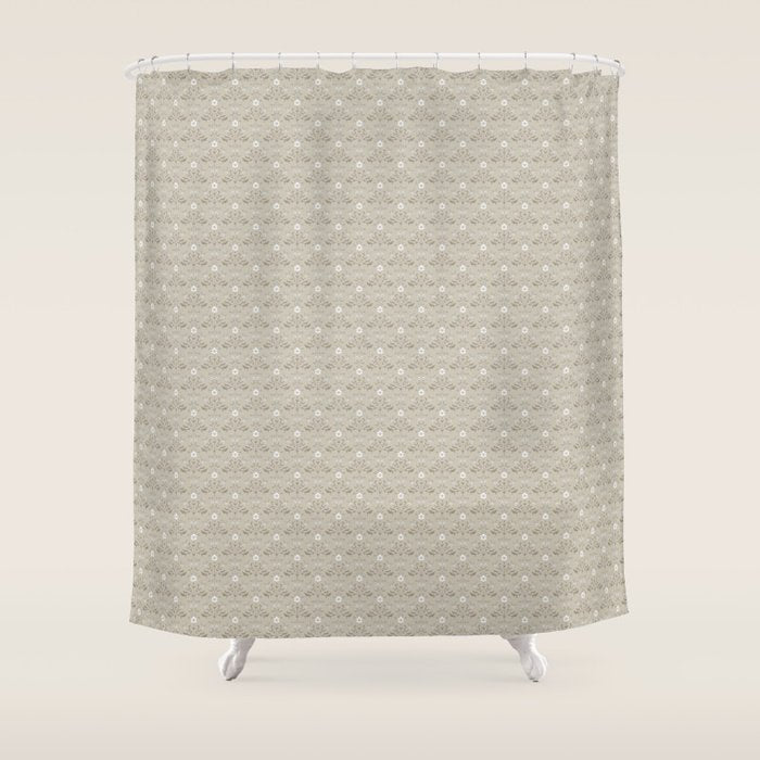 Vintage Cafe Floral - Oat Shower Curtain Gallery Image 1