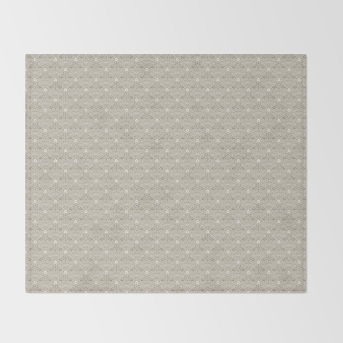 Vintage Cafe Floral - Oat Throw Blanket Gallery Image 2