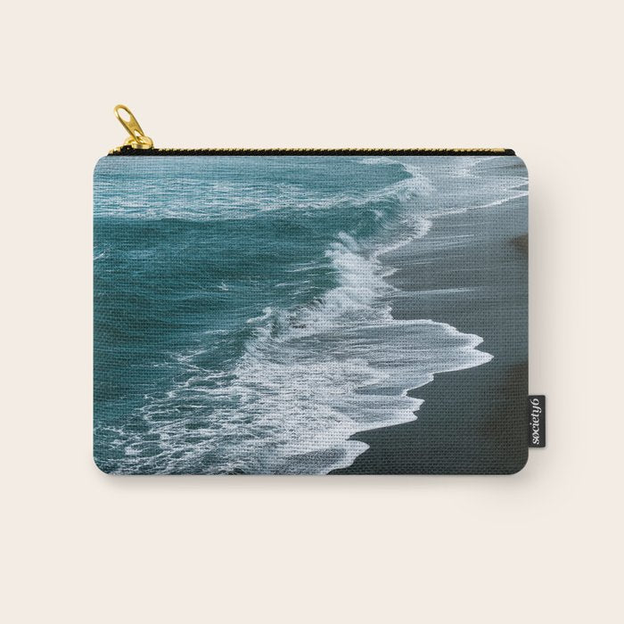 Misty Shoreline - Moody Ocean Photography Print Carry All Pouch Gallery Image 1