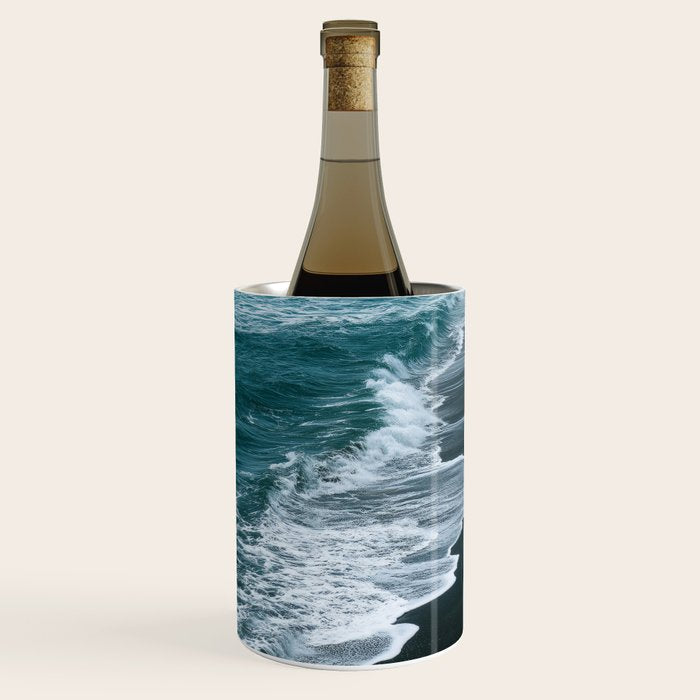 Misty Shoreline - Moody Ocean Photography Print Wine Chiller Gallery Image 1