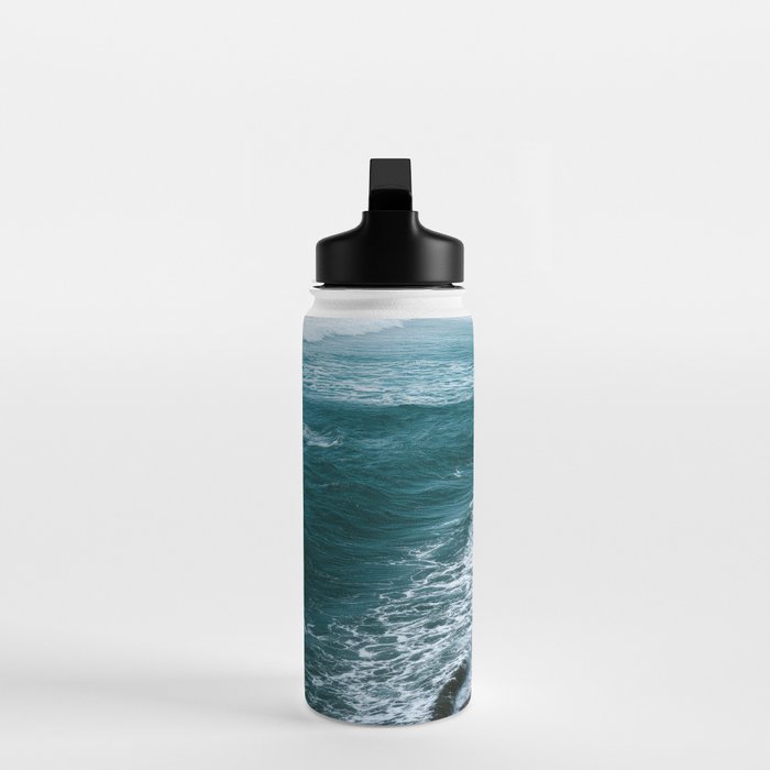 Misty Shoreline - Moody Ocean Photography Print Water Bottle Gallery Image 3