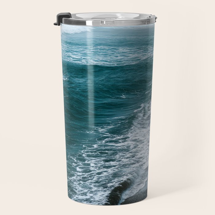 Misty Shoreline - Moody Ocean Photography Print Travel Mug Gallery Image 3