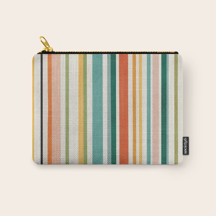 Colorful Stripes Green Orange Yellow White Artwork Carry All Pouch Gallery Image 1